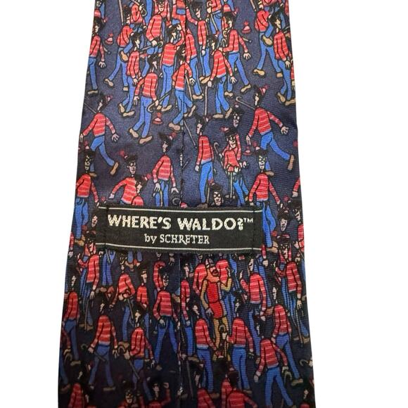 Vintage 1992 Where’s Waldo Schreter Cartoon Novelty Necktie Silk - Picture 4 of 7